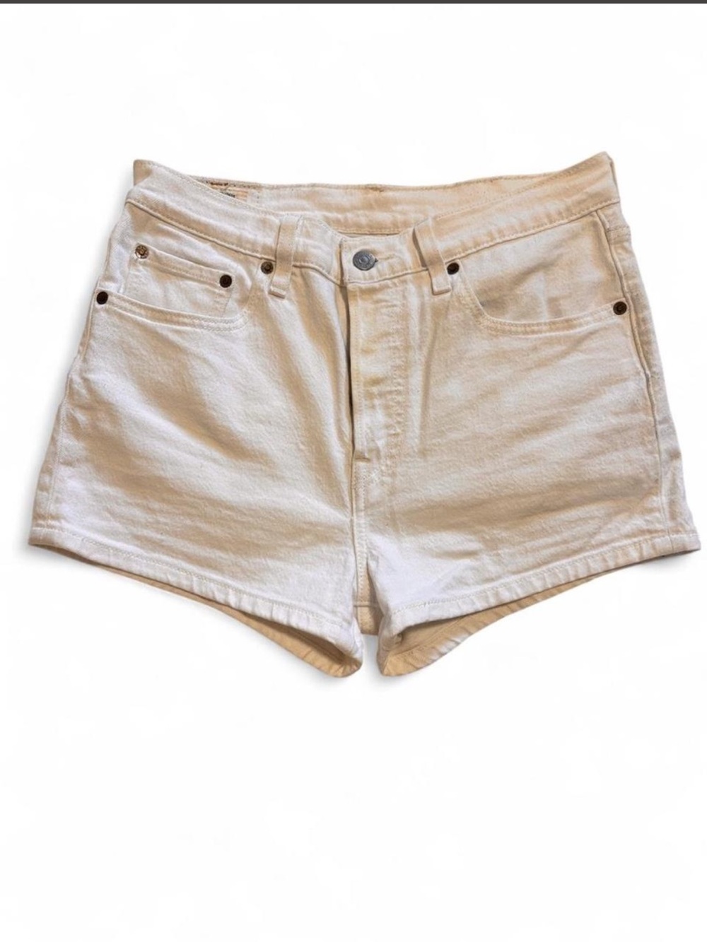 Levis 501 White Denim Jean Shorts Size 29 W